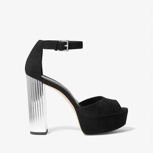 New Michael Kors Porter Suede Platform Peep-Toe Pump